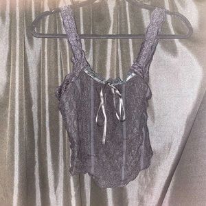 black lace corset top